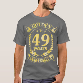 Hochzeit Verheiratet Golden 49 Jahre Jubiläum für  T-Shirt