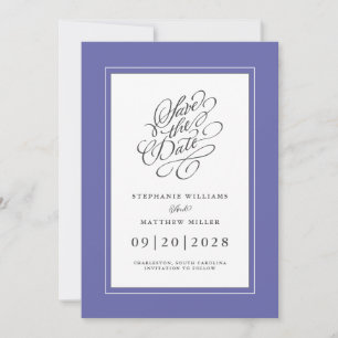 Hochzeit Verlobung Chic Elegant Trendy Periwinkle Save The Date