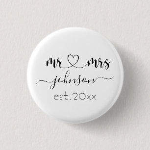 Hochzeit Verlobung Herz Frau Personalisierte Bezei Button