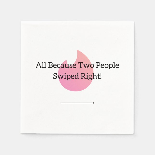 Hochzeit/Verlobung Swiped Rechts Napkins Serviette (Vorderseite)