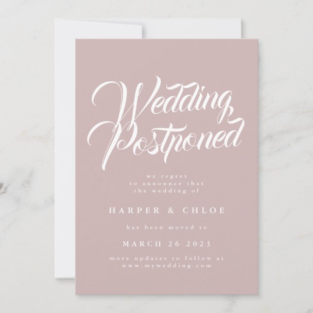 Hochzeit verschoben ändern Datum Save The Date (Vorderseite)