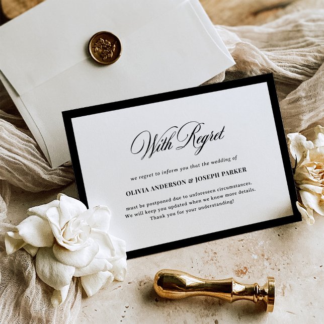 Hochzeit verschoben oder abgesagt | Mit Bedauern Einladung (Von Creator hochgeladen)