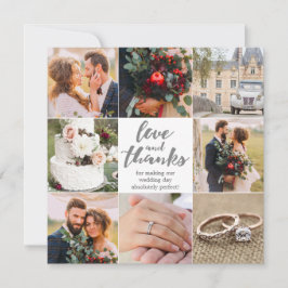 Hochzeit | Vielen Dank |8 Foto | Fotokarte Dankeskarte