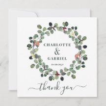 Hochzeit Vielen Dank Eukalyptus Greenery