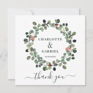 Hochzeit Vielen Dank Eukalyptus Greenery Dankeskarte