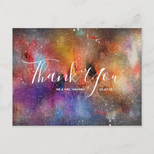 Hochzeit Vielen Dank für Ihr kühnes Watercolor Scr Postkarte