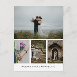 Hochzeit vier Foto Einfach Minimalistisch Danke Postkarte