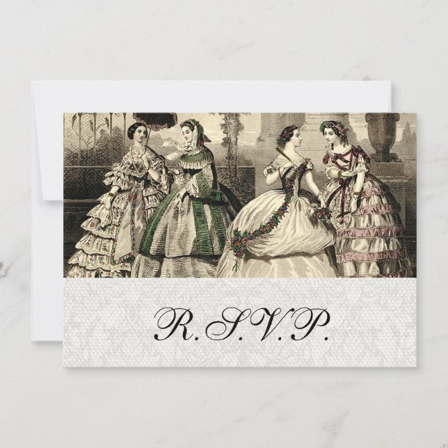 Hochzeit Vintage antike Braut Einladung (Vorderseite)