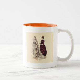 Hochzeit Vintage Brautparty Braut und Brautjungfer Zweifarbige Tasse