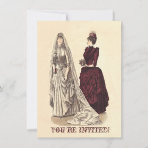 Hochzeit Vintage Brautparty Bräute und Brautjungfe Einladung