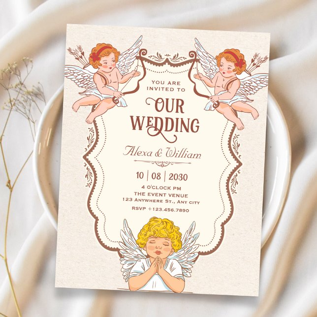 Hochzeit vintage Engel Einladung (Von Creator hochgeladen)