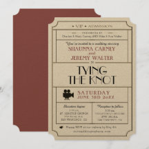 Hochzeit Vintage Ticket Einladung / Kino Film Them