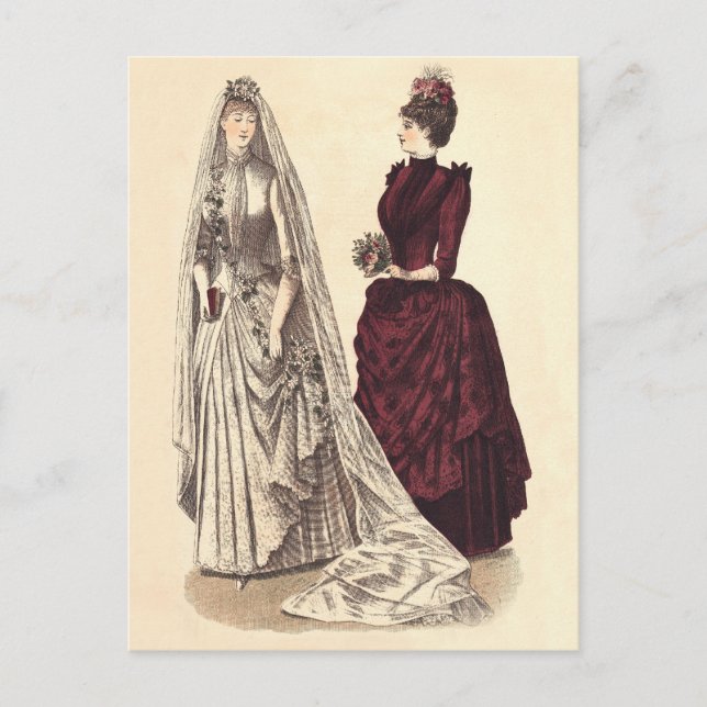 Hochzeit Vintager Brautparty-Bräute und Brautjungf Postkarte (Vorderseite)