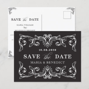 Hochzeit Vintager Ornamente Postkarte