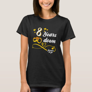 Hochzeit von 8 Jahren für immer, um unendlich Lieb T-Shirt