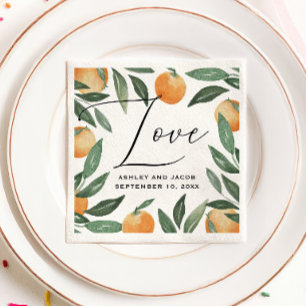 Hochzeit von Aquakulturzitrus. Sommergarten Serviette