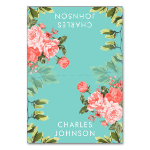 Hochzeit von aquamarinen Blume und Korallen   PLAT Tischnummer