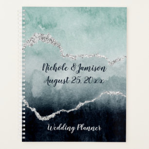 Hochzeit von aquamarinen, Smaragd, Marine und Silv Planer