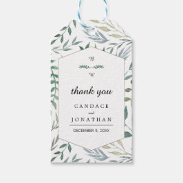 Hochzeit von Aquarellblättern Geschenkanhänger