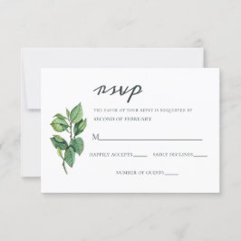 Hochzeit von Aquarellblättern RSVP Karte