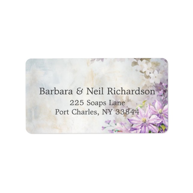 Hochzeit von Aquarellblumen Adressaufkleber (Vorne)