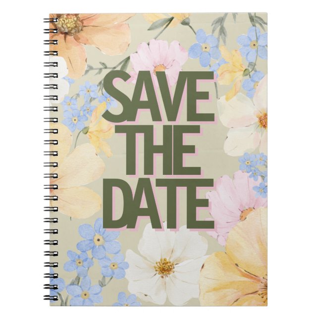 Hochzeit von Aquarellblumen Notizblock (Vorderseite)