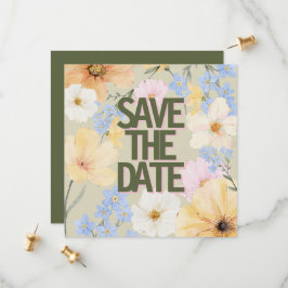 Hochzeit von Aquarellblumen Save The Date