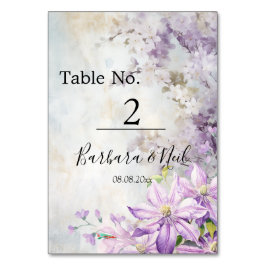 Hochzeit von Aquarellblumen Tischnummer