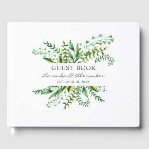 Hochzeit von Aquarellen. Botanisches Wald Gästebuch