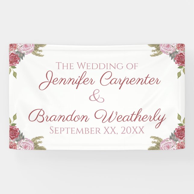 Hochzeit von Aquarellfarben Banner (Horizontal)