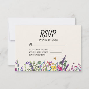 Hochzeit von Aquarellfarben RSVP Karte