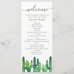 Hochzeit von Aquarellkaktus und Sukkulenten Programm
