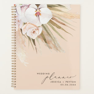 Hochzeit von Aquarellpampas und Kalligrafie Planer