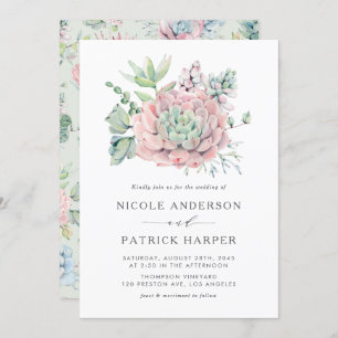 Hochzeit von Aquarellpasten Einladung