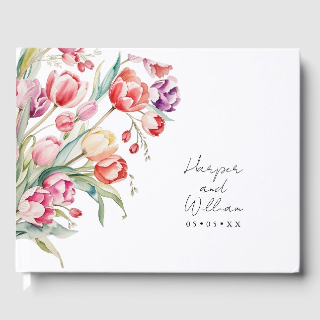 Hochzeit von Aquarelltulips Gästebuch (Vorderseite)