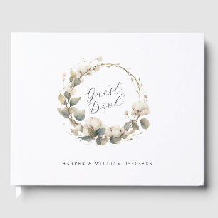 Hochzeit von Aquarellwolle und Eukalyptus Gästebuch