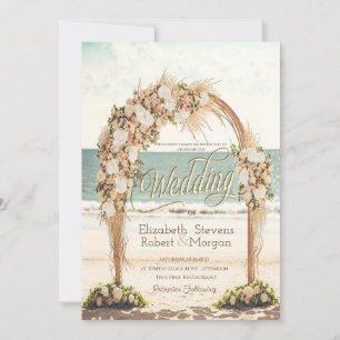 Hochzeit von Beach Wedding Arbor Rose Einladung