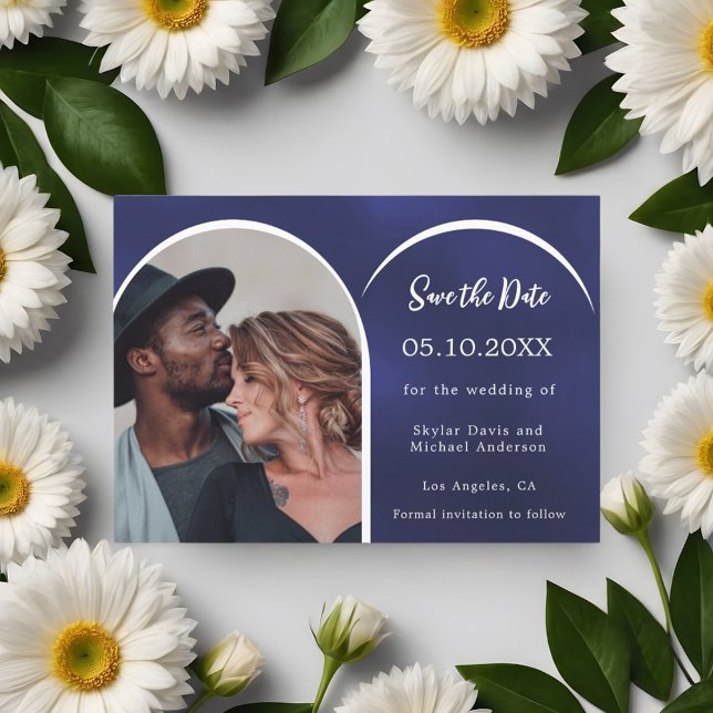 Hochzeit von Blauem Foto Save The Date (Von Creator hochgeladen)