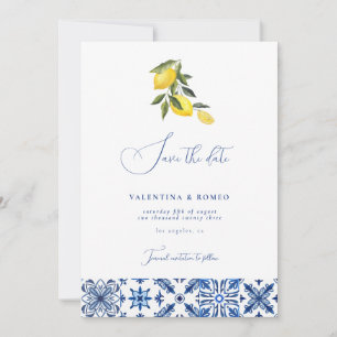 Hochzeit von Blauem Mittelmeer-Zitrusfrüchten rett Einladung