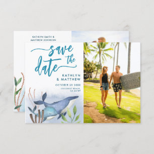 Hochzeit von Blauem Nautik unter dem Meer Save The Date