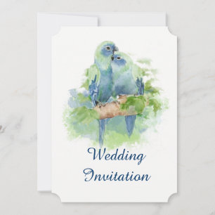 Hochzeit von Blauem Papagei Einladung