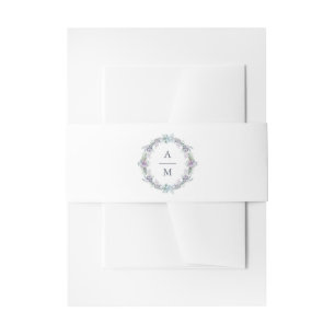 Hochzeit von Blauem und Lila Blumenreath Einladungsbanderole