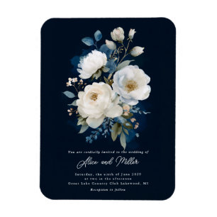 Hochzeit von Blauem und Weißem Peony Magnet