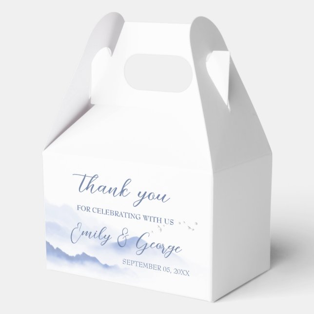 Hochzeit von Blauen Bergen und Vögeln Geschenkschachtel (Vorderseite)