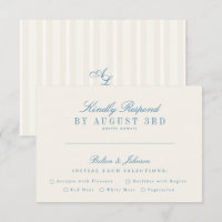 Hochzeit von Blue Vintag Cream Stripe