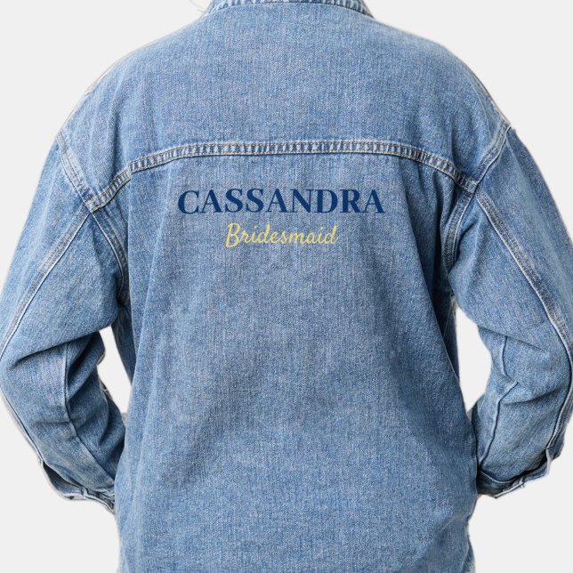Hochzeit von Blue & Yellow Bridesmaid Jeansjacke (Blue & Yellow Bridesmaid Wedding Denim Jacket)