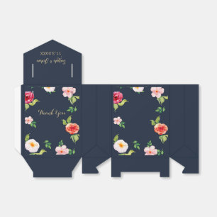 Hochzeit von Blume in Marine und Goldmedaille Geschenkschachtel