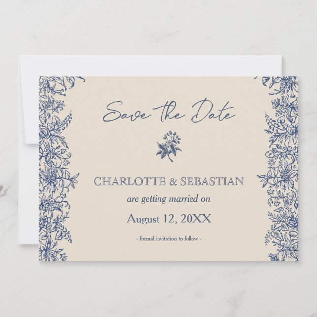 Hochzeit von Blumen Save The Date (Vorderseite)