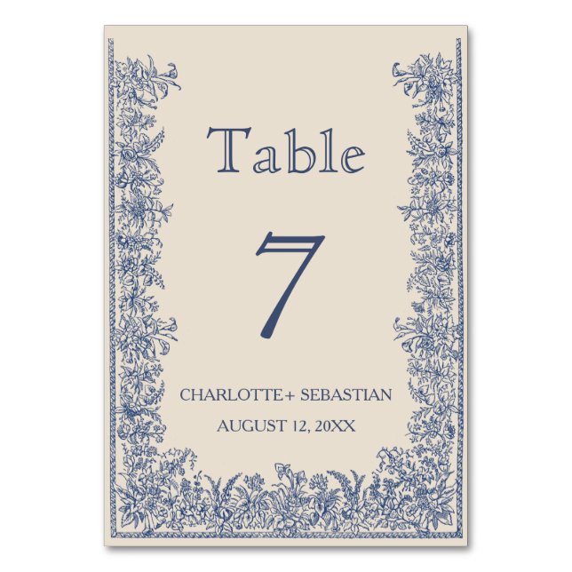 Hochzeit von Blumen Tischnummer (Vorderseite)