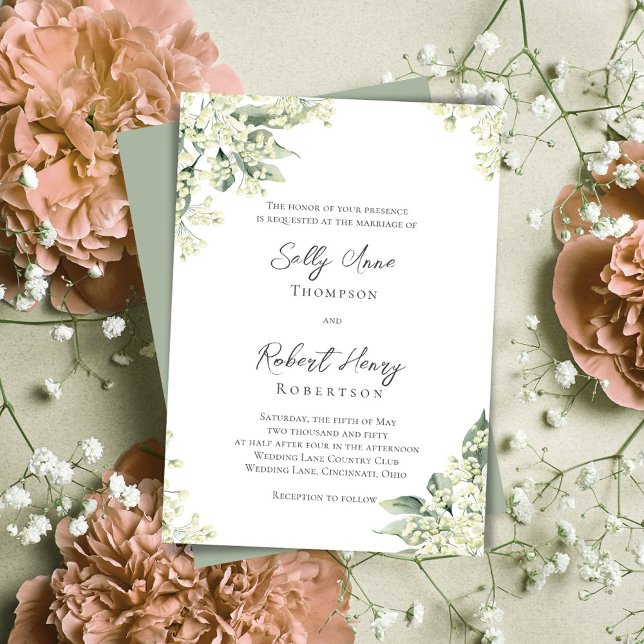 Hochzeit von Blumenbeeten Einladung (Wedding beautiful peach floral invitations.)